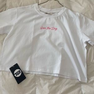Bubble gum pink “Own the Day” Crop Medium